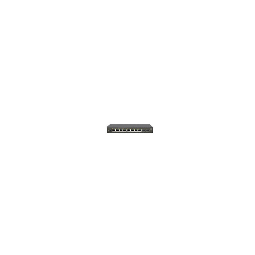 LevelOne Hilbert 10-Port Gigabit Smart Lite Switch - 8 x Gigabit RJ45 - 2 x Gigabit SFP - Gestito - L2 - Gigabit Ethernet (10/10