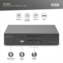 DIGITUS KVM Switch, 4x1 DP, DP Out, USB
