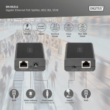 DIGITUS Splitter PoE Gigabit Ethernet, 802.3bt, 51 W