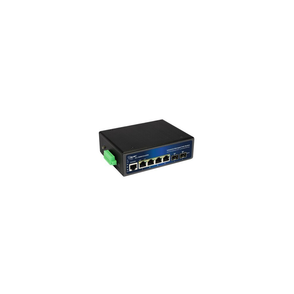 ALLNET Switch industrial full managed Layer2+ GbE• PoE Budget 120W• 4x at• 2x - Switch - Glasfaser (LWL)