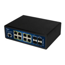 ALLNET Switch industrial full managed Layer2+ GbE• PoE Budget 240W• 8x at• - Switch - Glasfaser (LWL)