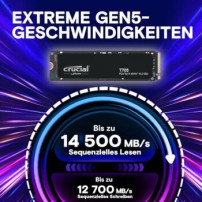 Crucial T705 - SSD - verschlüsselt - 2 TB - intern - M.2 2280 - PCI Express 5.0 (NVMe)