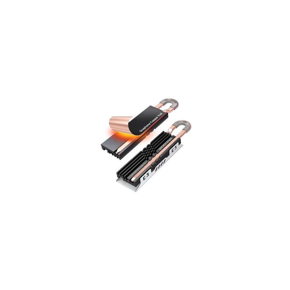 GrauGear Heatpipe Kühlkoerper SSD M.2 NVMe 2280 Graphen-Kupfe
