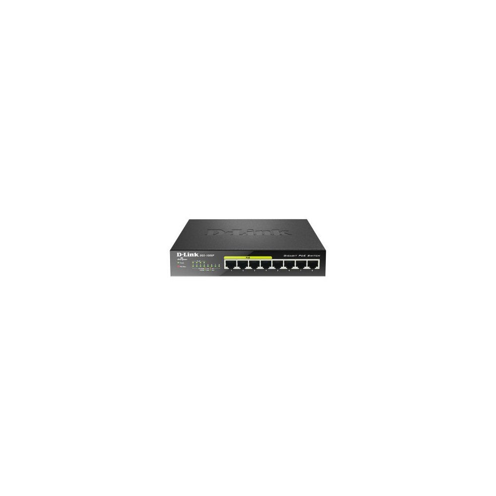 D-Link DGS-1008P/E switch di rete Non gestito L2 Gigabit Ethernet (10/100/1000) Supporto Power over Ethernet (PoE)
