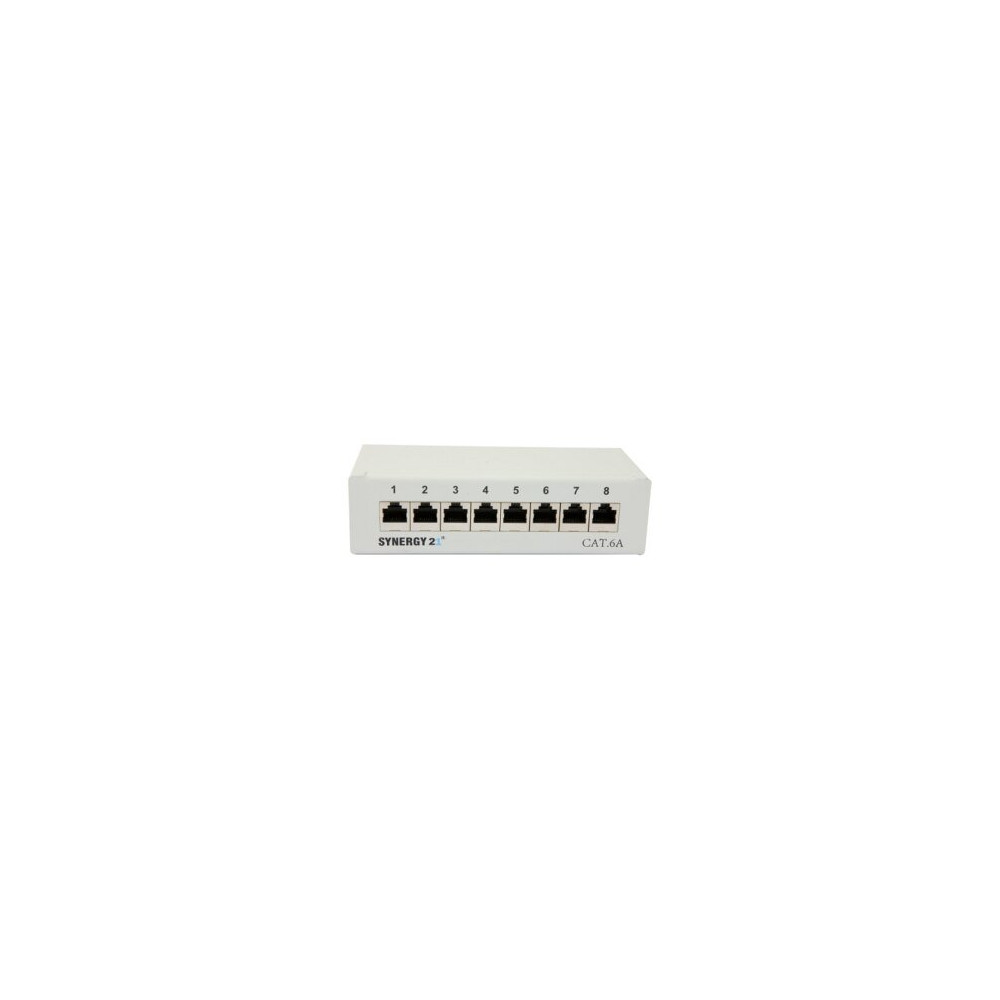 Synergy21 Patch Panel 8xTP, CAT6A, 500Mhz, Aufputz , Lichtgrau, LSA