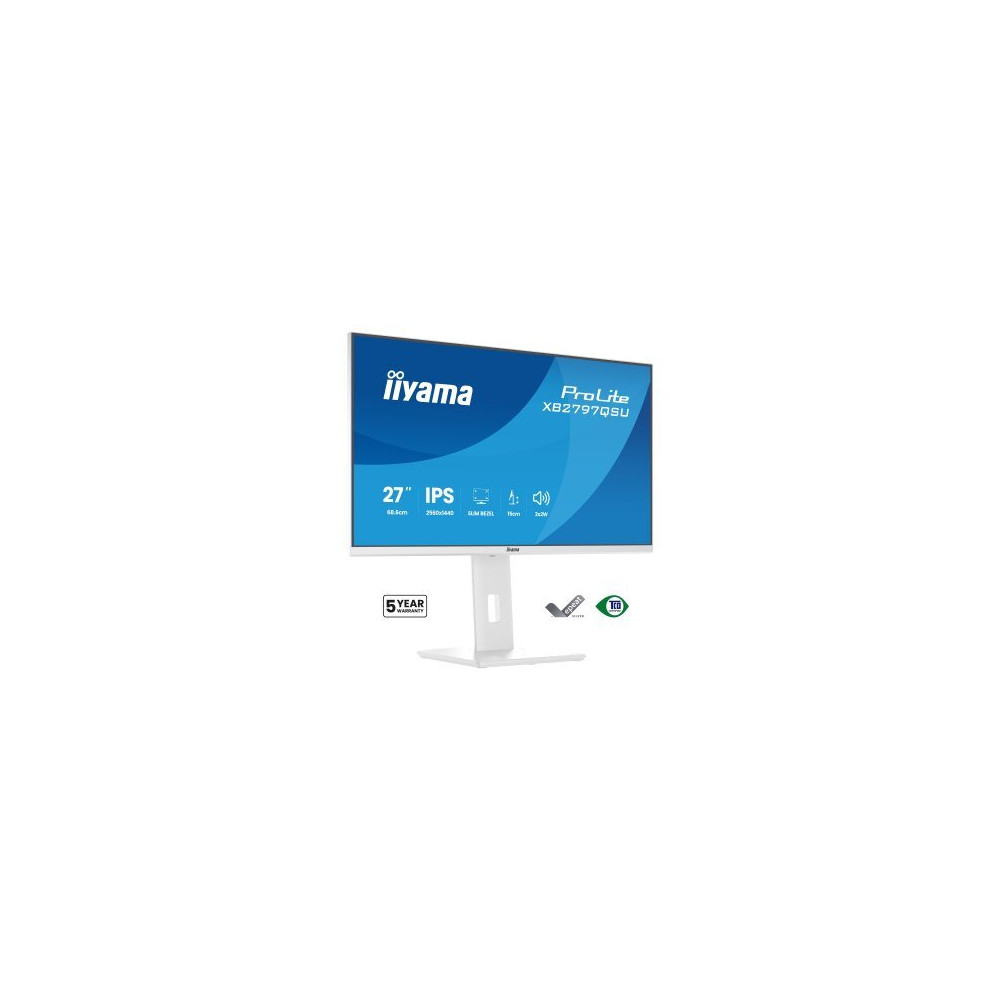 iiyama ProLite XB2797QSU-W1 Monitor PC 68,6 cm (27″) 2560 x 1440 Pixel Quad HD LED Bianco
