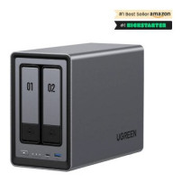 Ugreen NASync DXP2800 NAS System 2-Bay Compatta Intel® N N100 8 GB DDR5 0 TB UGOS Pro Nero
