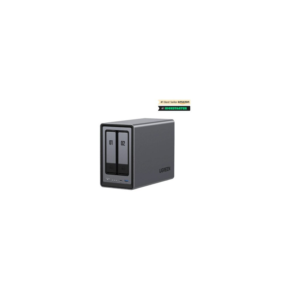 Ugreen NASync DXP2800 NAS System 2-Bay Compatta Intel® N N100 8 GB DDR5 0 TB UGOS Pro Nero