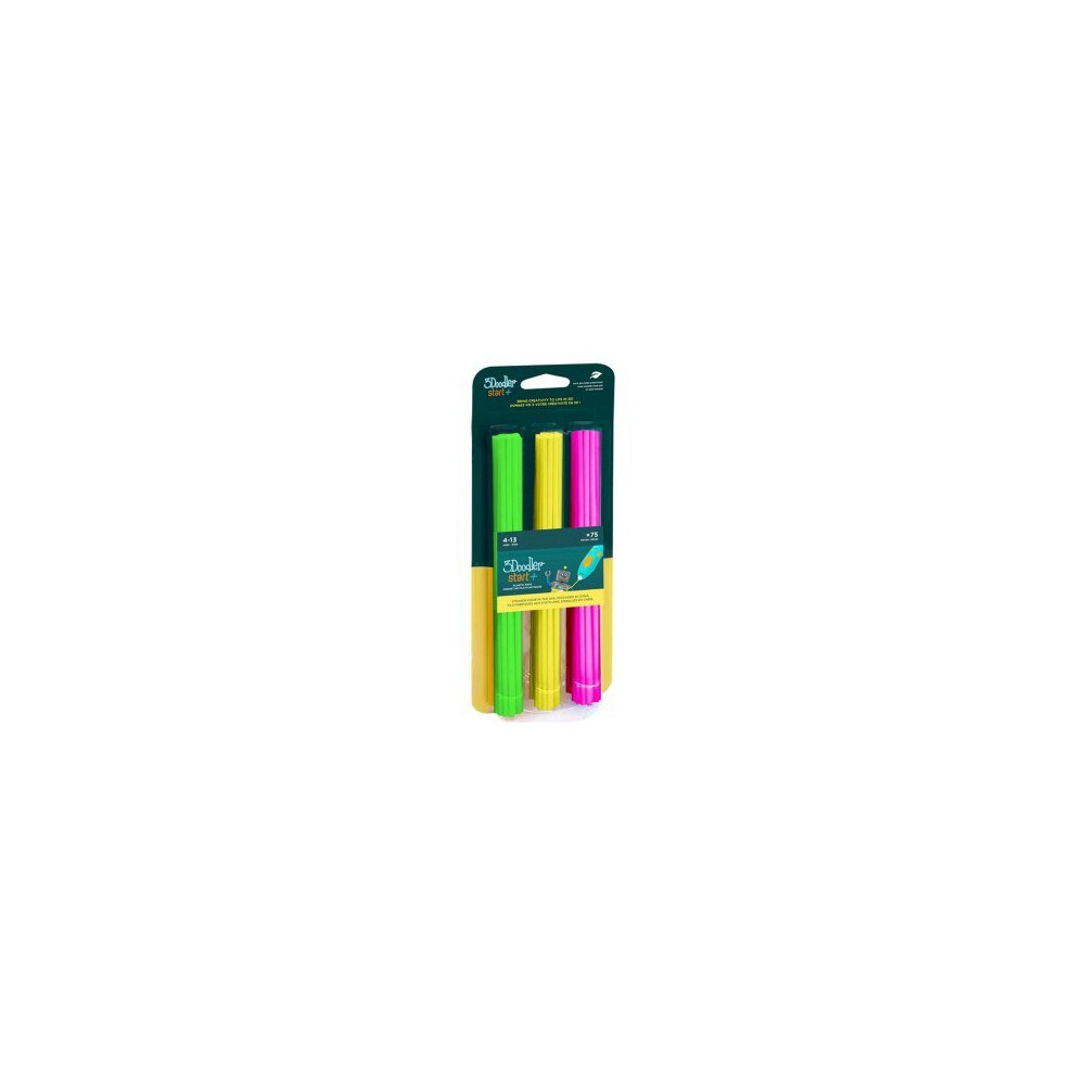 3Doodler Start 3DS-ECO-MIX4-75 materiale di stampa 3D Plastica compostabile Verde, Rosa, Giallo 1 g