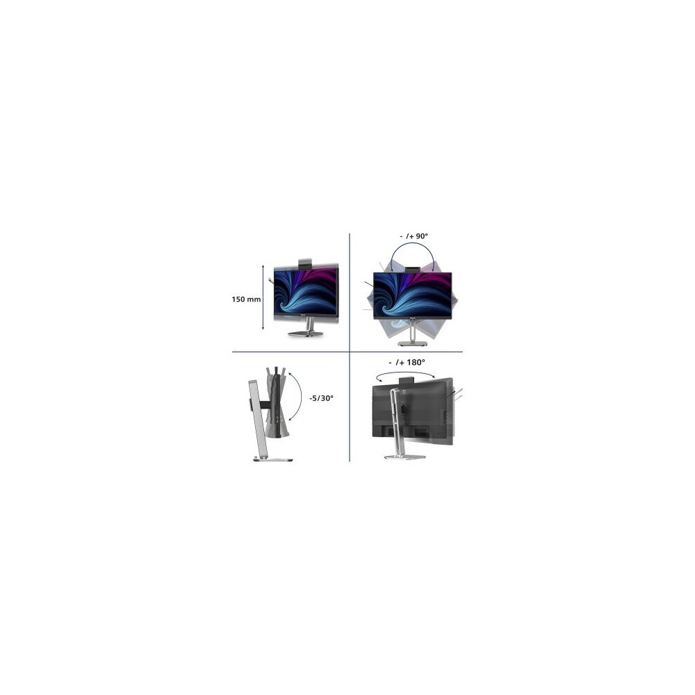 Philips Serie 4000 24B2U4301H/00 Monitor PC 60,5 cm (23.8″) 1920 x 1080 Pixel Full HD LCD Grigio