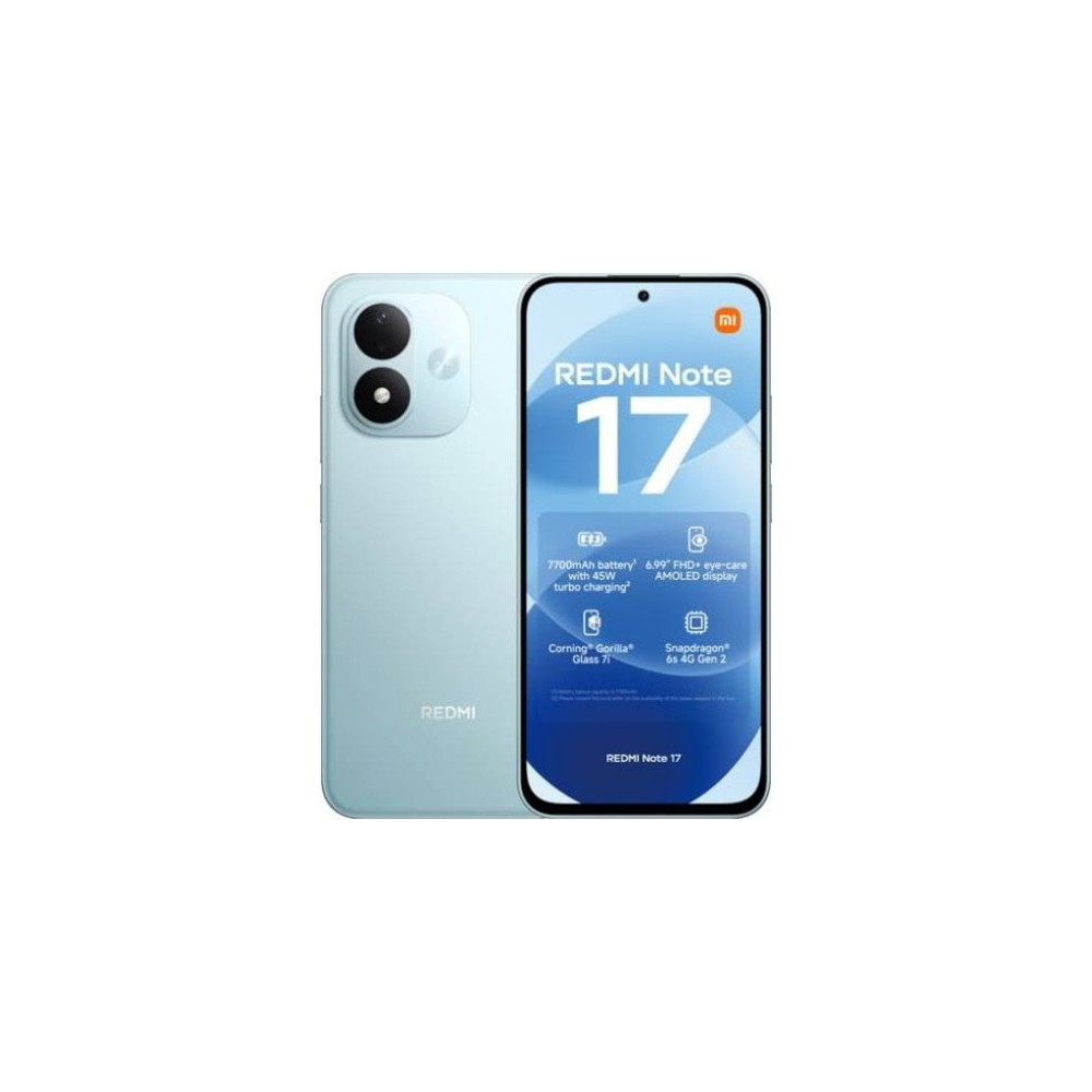 XIAOMI REDMi NOTE 17 DUAL SIM 6.99" OCTA CORE 256GB RAM 6GB 4G LTE ITALIA SKY TEAL