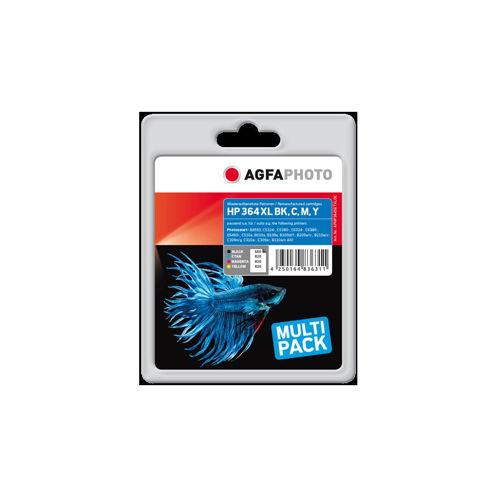 Agfa Photo 364XLBK,C,M,Y Multipack nero / ciano / magenta / giallo