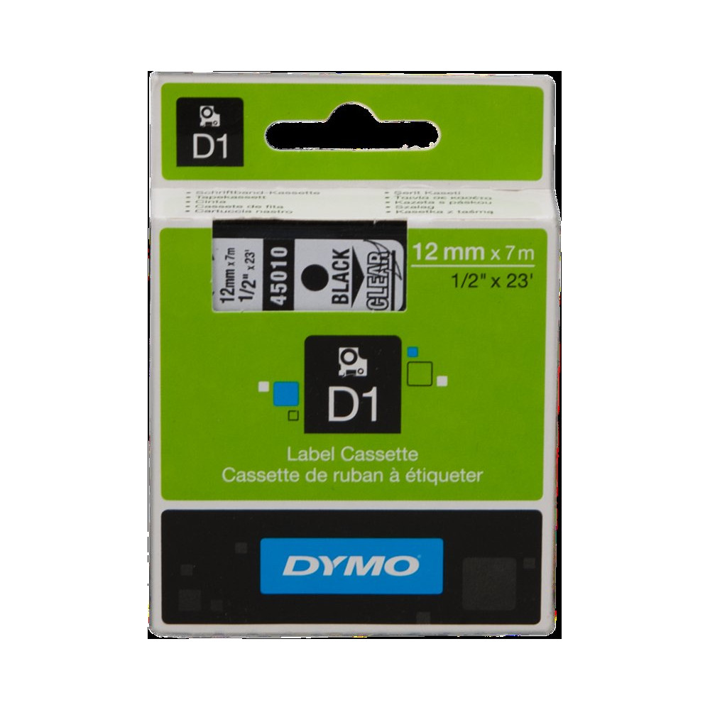 DYMO 45010 Nastro standard D1 autoadesivo Nastro Nero su trasparente