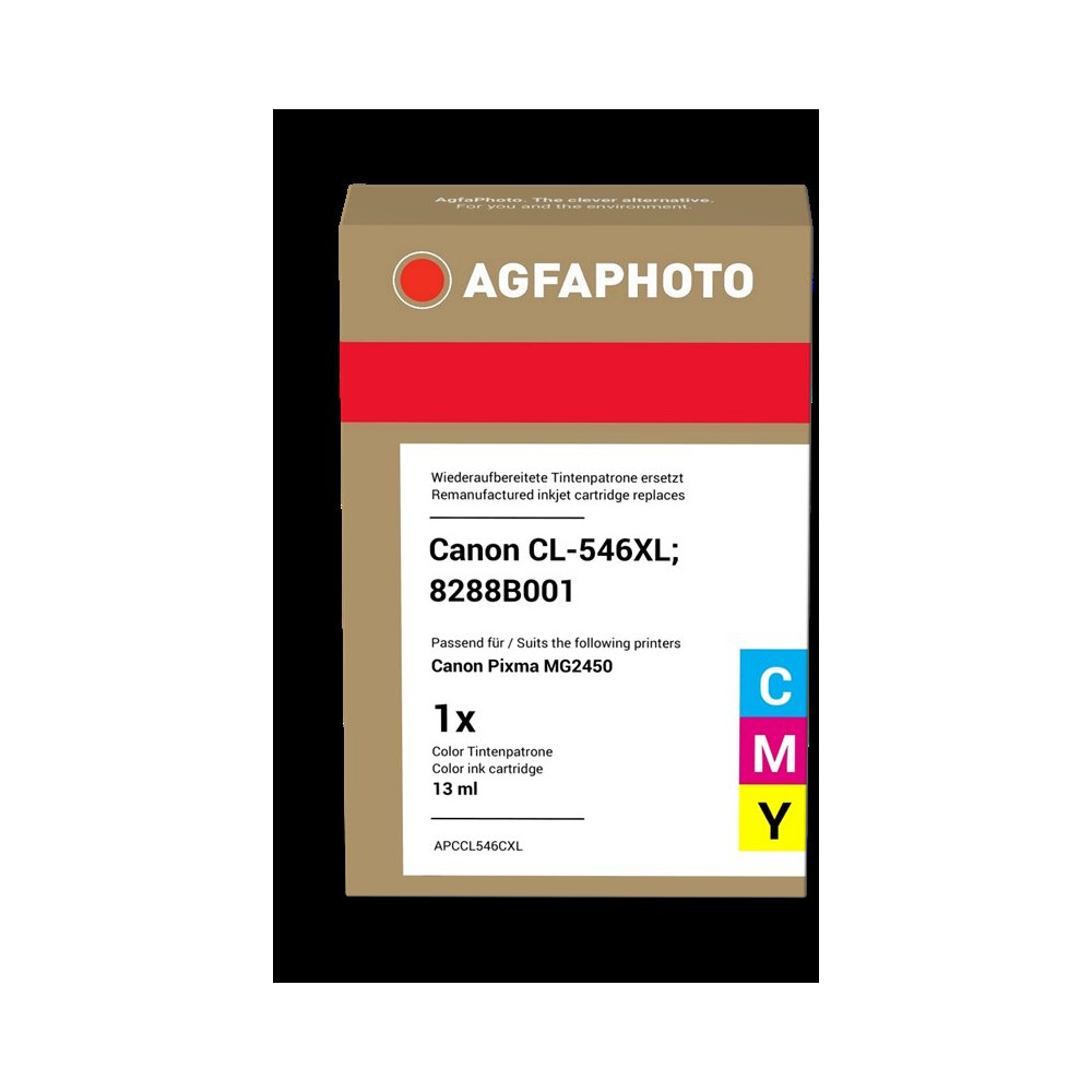 compatibile con Canon CL-546XL differenti colori (8288B001)  Agfa Photo APCCL546CXL differenti colori Cartuccia d'inchiostro