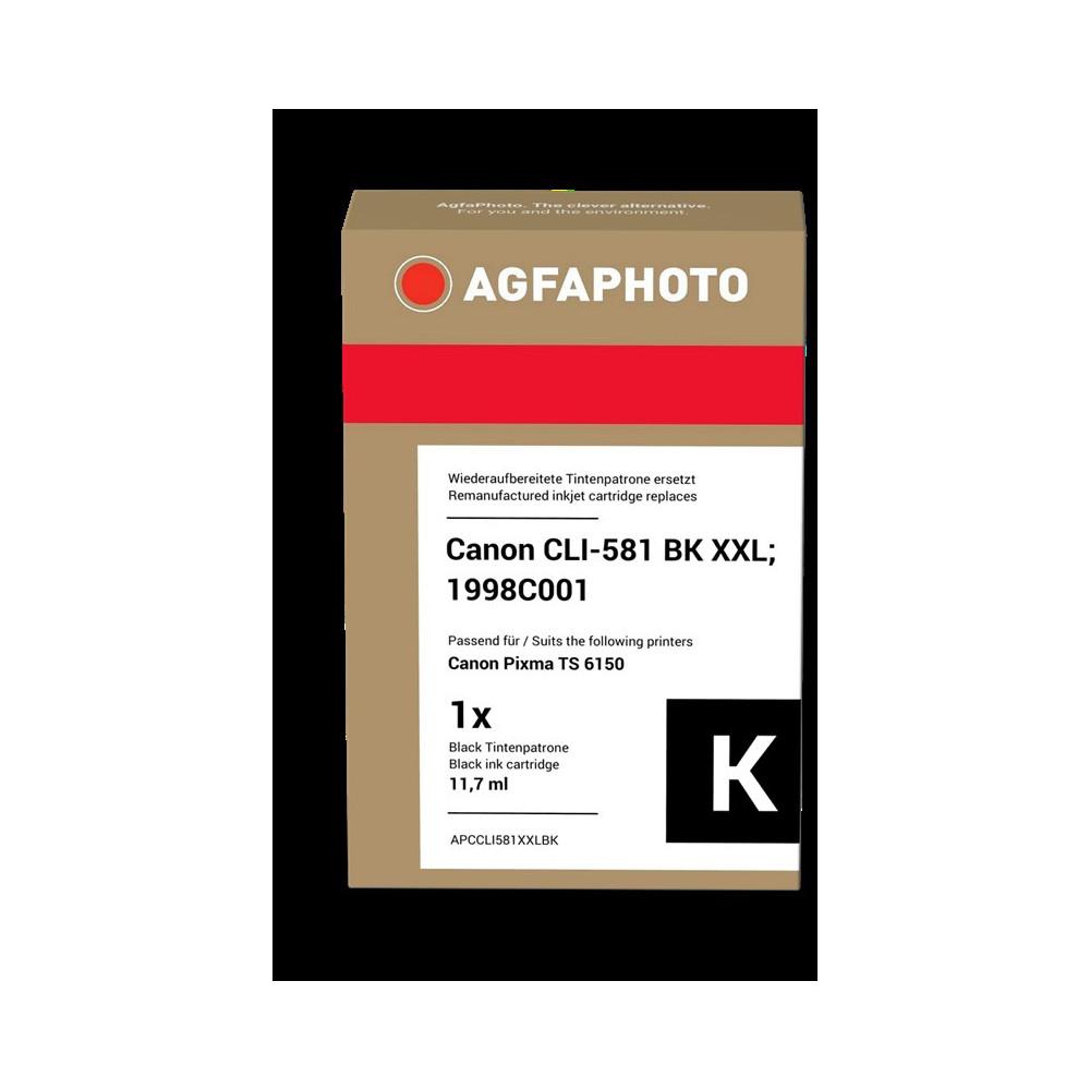 compatibile con Canon CLI-581bk XXL nero (1998C001)  Agfa Photo APCCLI581XXLBK nero Cartuccia d'inchiostro