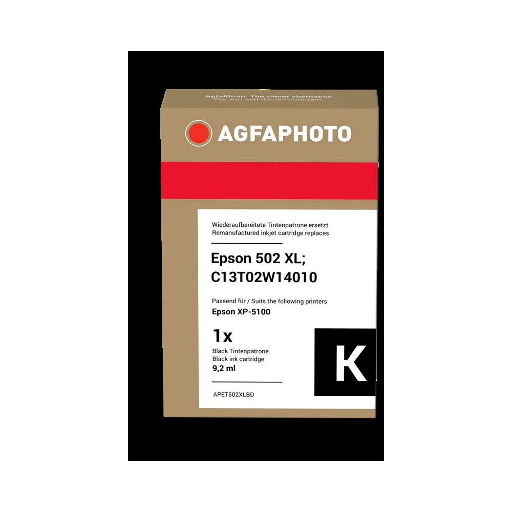 compatibile con Epson 502XL nero  Agfa Photo APET502XLBD nero Cartuccia d'inchiostro