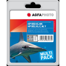 compatibile con HP 950XL+951XL  Agfa Photo 950XLBK+951XLC,M,Y Multipack nero / ciano / magenta / giallo