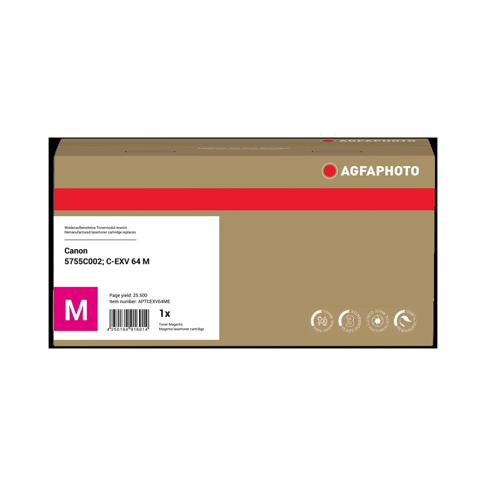 compatibile con Canon C-EXV64m  Agfa Photo APTCEXV64ME magenta toner
