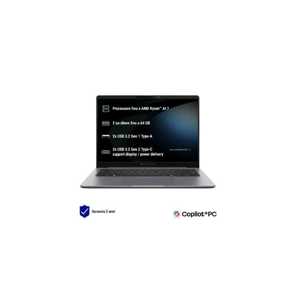 ASUS EXPERTBOOK PM3 PM3406CKA-NZ0265X COPILOT+ PC 14" WQXGA AMD RYZEN AI 7 350 RAM 16GB-SSD 1TB NVMe-AMD RADEON 860 M-WIN 11 PRO