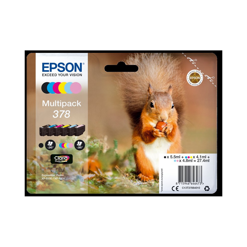 Epson 378 Multipack nero / ciano / magenta / giallo / ciano (chiaro) / magenta (chiaro) (C13T37884010)