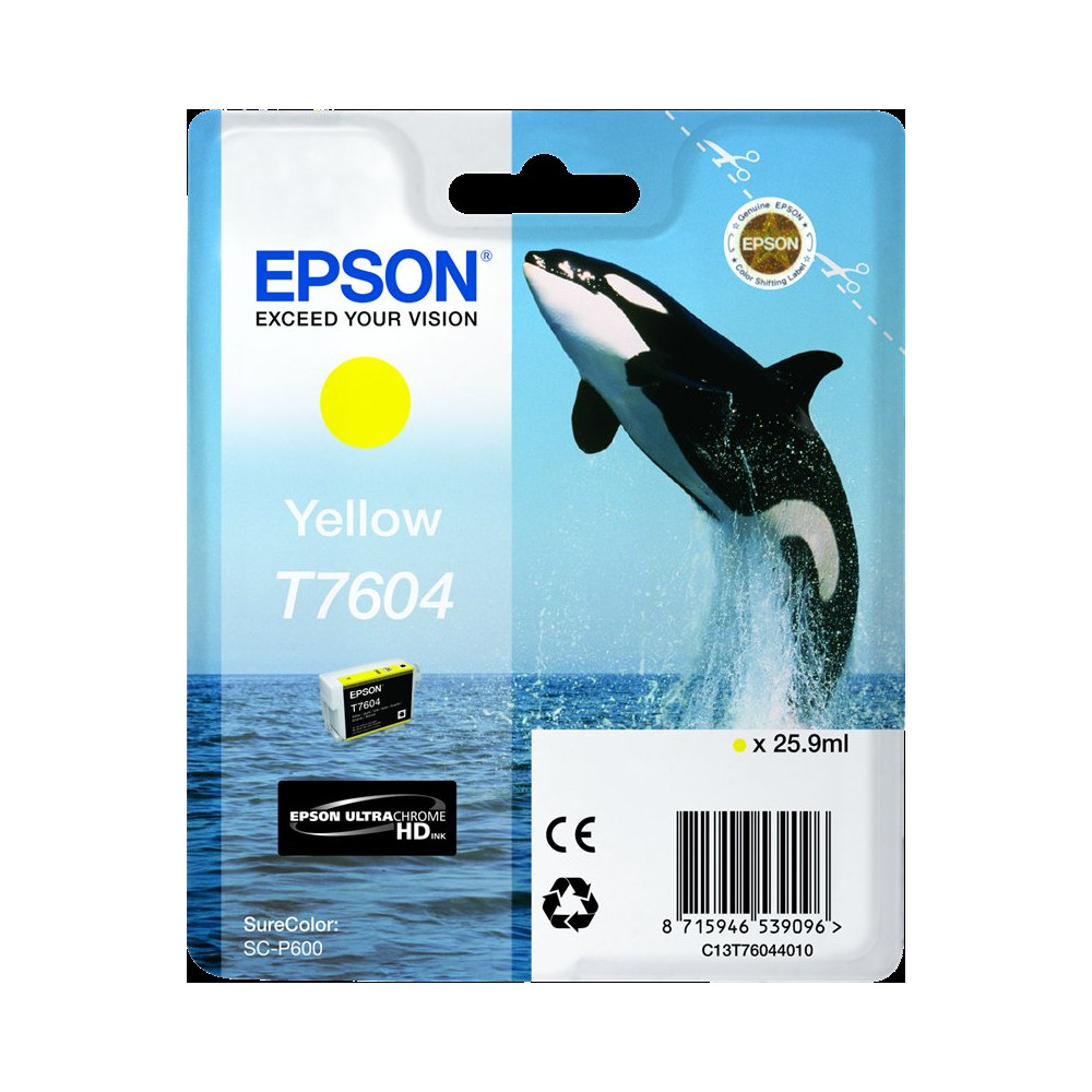 Epson T7604 giallo Cartuccia d'inchiostro (C13T76044010)