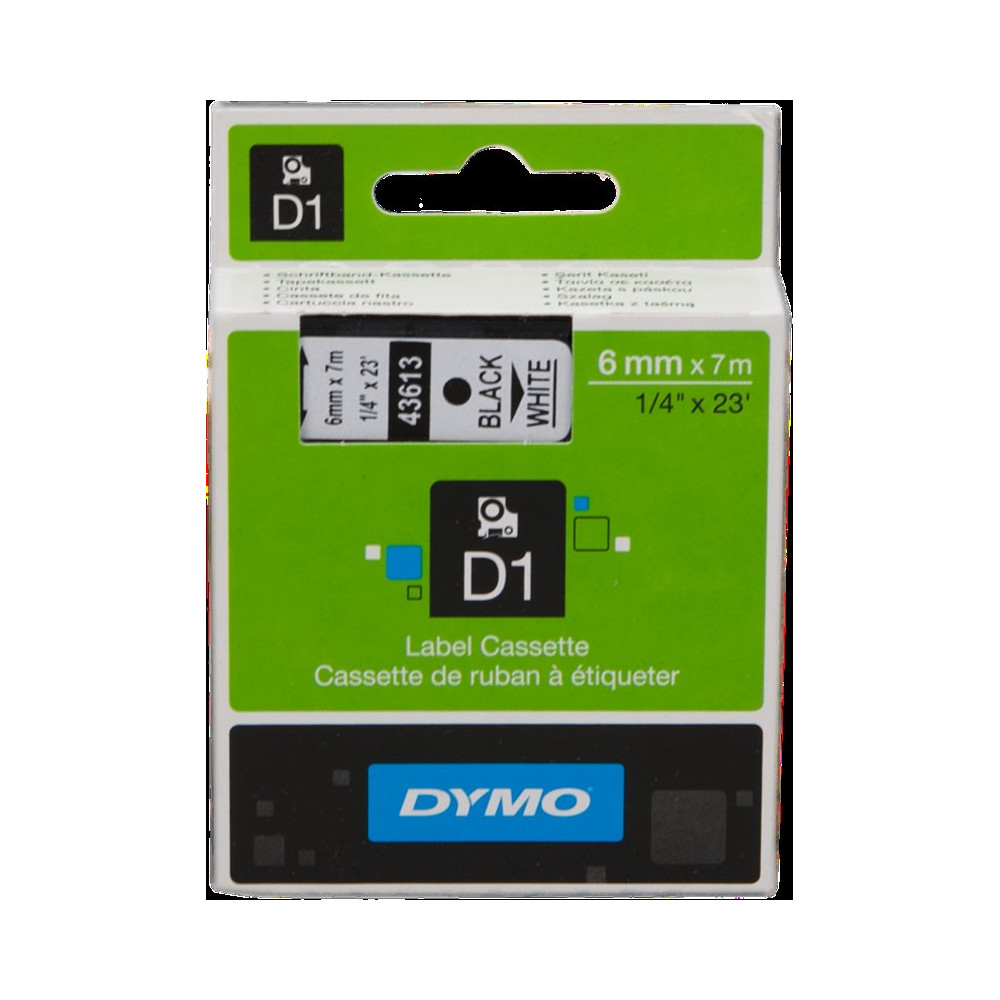 DYMO 43613 Nastro standard D1 autoadesivo Nastro Nero su bianco