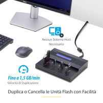 StarTech.com Duplicatore ed Eraser autonomo per unità di memoria Flash 1:7 - Clonatore USB Flash - Duplicatore unità USB - 7 all