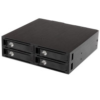 StarTech.com Backplane mobile per rack hot-swap 5,25" a 4 alloggiamenti HDD SATA/SAS da 2,5" - 6 Gbps - Contenitore memoria - 4 