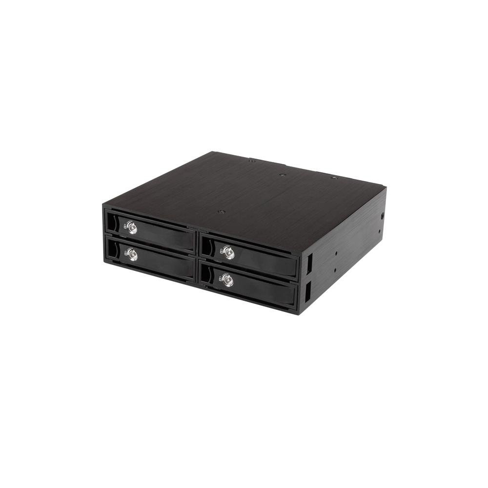 StarTech.com Backplane mobile per rack hot-swap 5,25" a 4 alloggiamenti HDD SATA/SAS da 2,5" - 6 Gbps - Contenitore memoria - 4 StarTech.com Backplane mobile per rack hot-swap 5,25" a 4 alloggiamenti HDD SATA/SAS da 2,5" - 6 Gbps - Contenitore memoria - 4