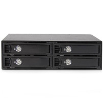 StarTech.com Backplane mobile per rack hot-swap 5,25" a 4 alloggiamenti HDD SATA/SAS da 2,5" - 6 Gbps - Contenitore memoria - 4 