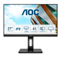 AOC Q27P2Q - Monitor a LED - 27" - 2560 x 1440 QHD @ 75 Hz - IPS - 300 cd/m² - 1000:1 - 4 ms - HDMI, VGA, DisplayPort - altoparl