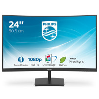Philips E-line 241E1SC - Monitor a LED - curvato - 24" (23.6" visualizzabile) - 1920 x 1080 Full HD (1080p) @ 75 Hz - VA - 240 c