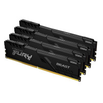 Kingston FURY Beast - DDR4 - kit - 32 GB: 4 x 8 GB - DIMM 288-PIN - 3200 MHz / PC4-25600 - CL16 - 1.35 V - senza buffer - non EC