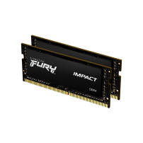 Kingston FURY Impact - DDR4 - kit - 64 GB: 2 x 32 GB - SO DIMM 260-pin - 3200 MT/s / PC4-25600 - CL20 - 1.2 V - senza buffer - n
