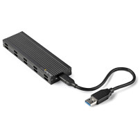 StarTech.com Enclosure USB-C a M.2 NVMe o M.2 SATA SSD 10Gbps - Case esterno portatile M.2 PCIe/SATA NGFF SSD in alluminio - Box