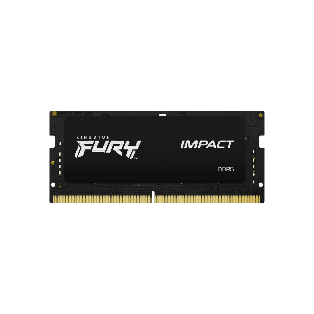 Kingston FURY Impact - DDR5 - modulo - 8 GB - SO DIMM 262-pin - 4800 MHz / PC5-38400 - CL38 - 1.1 V - senza buffer - on-die ECC Kingston FURY Impact - DDR5 - modulo - 8 GB - SO DIMM 262-pin - 4800 MHz / PC5-38400 - CL38 - 1.1 V - senza buffer - on-die ECC