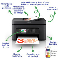 Epson WorkForce WF-2950DWF - Stampante multifunzione - colore - ink-jet - 216 x 297 mm (originale) - A4/Letter (supporti) - fino