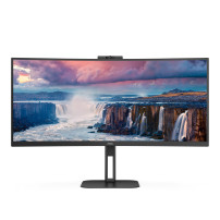 AOC Value-line CU34V5CW/BK - V5 series - monitor a LED - curvato - 34" - 3440 x 1440 WQHD @ 100 Hz - VA - 300 cd/m² - 3000:1 - 4