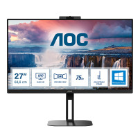 AOC Value-line Q27V5CW/BK - V5 series - monitor a LED - 27" - 2560 x 1440 QHD @ 75 Hz - IPS - 300 cd/m² - 1000:1 - 4 ms - HDMI, 