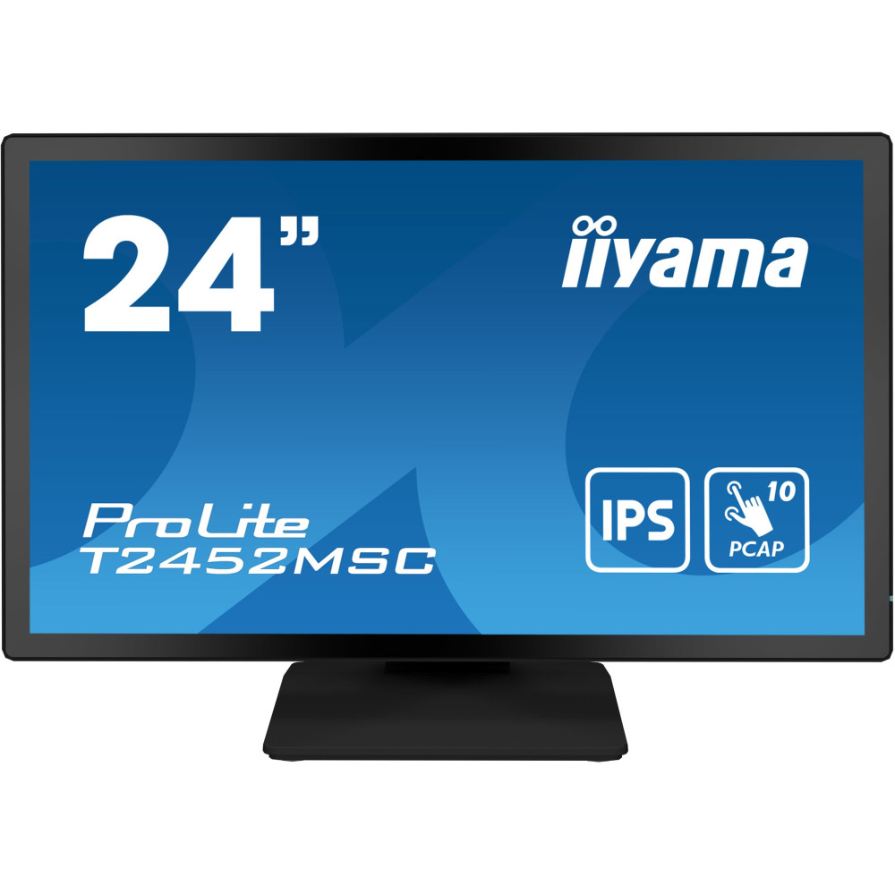 iiyama ProLite T2452MSC-B1 - Monitor a LED - 24" (23.8" visualizzabile) - touchscreen - 1920 x 1080 Full HD (1080p) - IPS - 400 