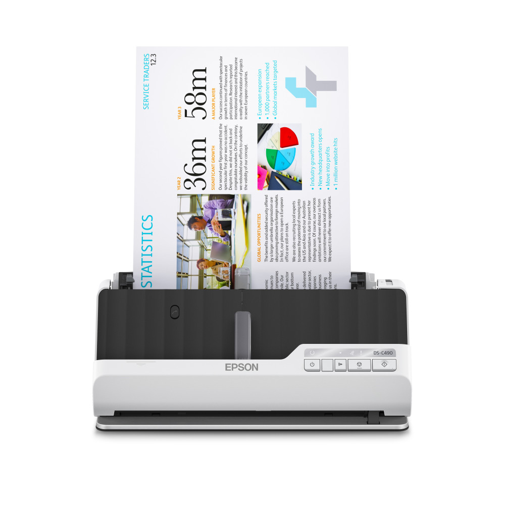 Epson DS-C490 - Scanner con alimentatore di fogli - Duplex - A4/Legal - 600 dpi x 600 dpi - ADF (Alimentatore automatico documen Epson DS-C490 - Scanner con alimentatore di fogli - Duplex - A4/Legal - 600 dpi x 600 dpi - ADF (Alimentatore automatico documen