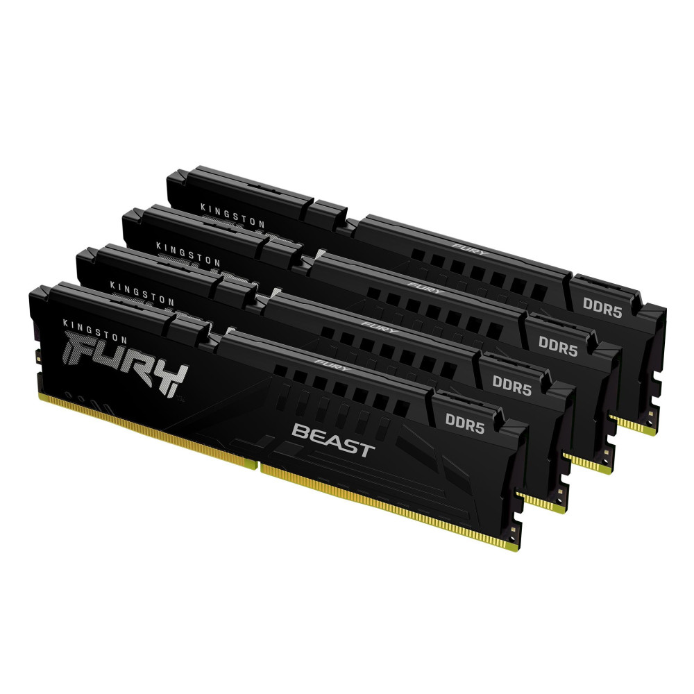 Kingston FURY Beast - DDR5 - kit - 128 GB: 4 x 32 GB - DIMM 288-PIN - 5600 MT/s / PC5-44800 - CL40 - 1.25 V - senza buffer - on- Kingston FURY Beast - DDR5 - kit - 128 GB: 4 x 32 GB - DIMM 288-PIN - 5600 MT/s / PC5-44800 - CL40 - 1.25 V - senza buffer - on-