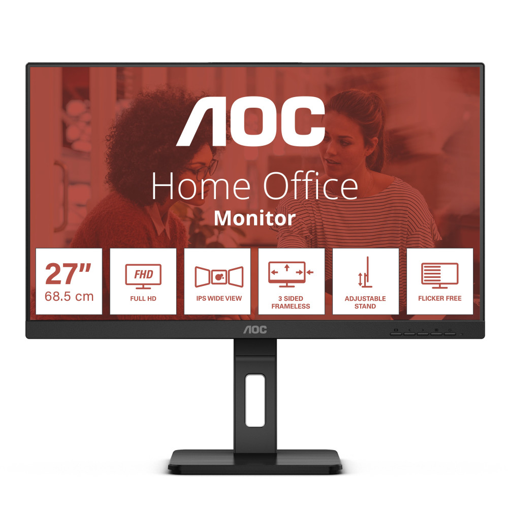 AOC 27E3QAF - Monitor a LED - 27" - 1920 x 1080 Full HD (1080p) @ 75 Hz - IPS - 1000:1 - 4 ms - HDMI, VGA, DisplayPort - altopar