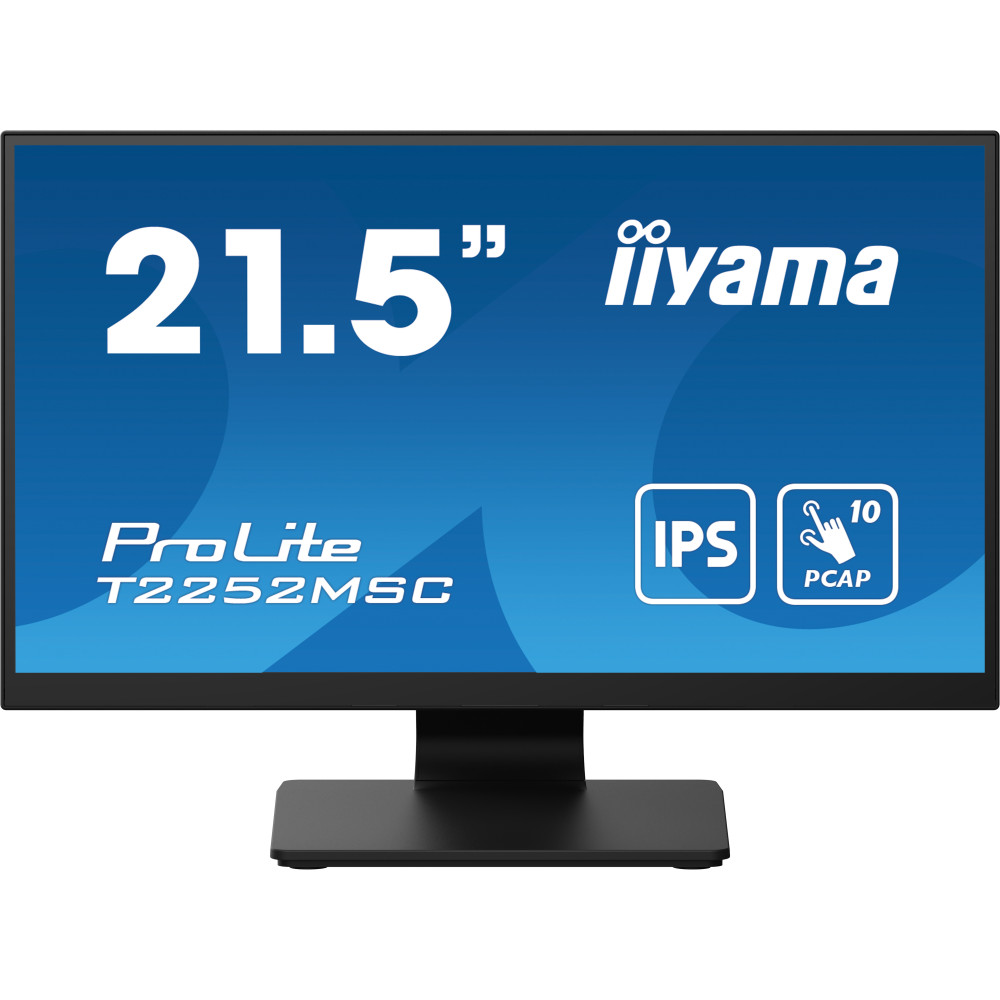 iiyama ProLite T2252MSC-B2 - Monitor a LED - 22" (21.5" visualizzabile) - touchscreen - 1920 x 1080 Full HD (1080p) @ 60 Hz - IP iiyama ProLite T2252MSC-B2 - Monitor a LED - 22" (21.5" visualizzabile) - touchscreen - 1920 x 1080 Full HD (1080p) @ 60 Hz - IP
