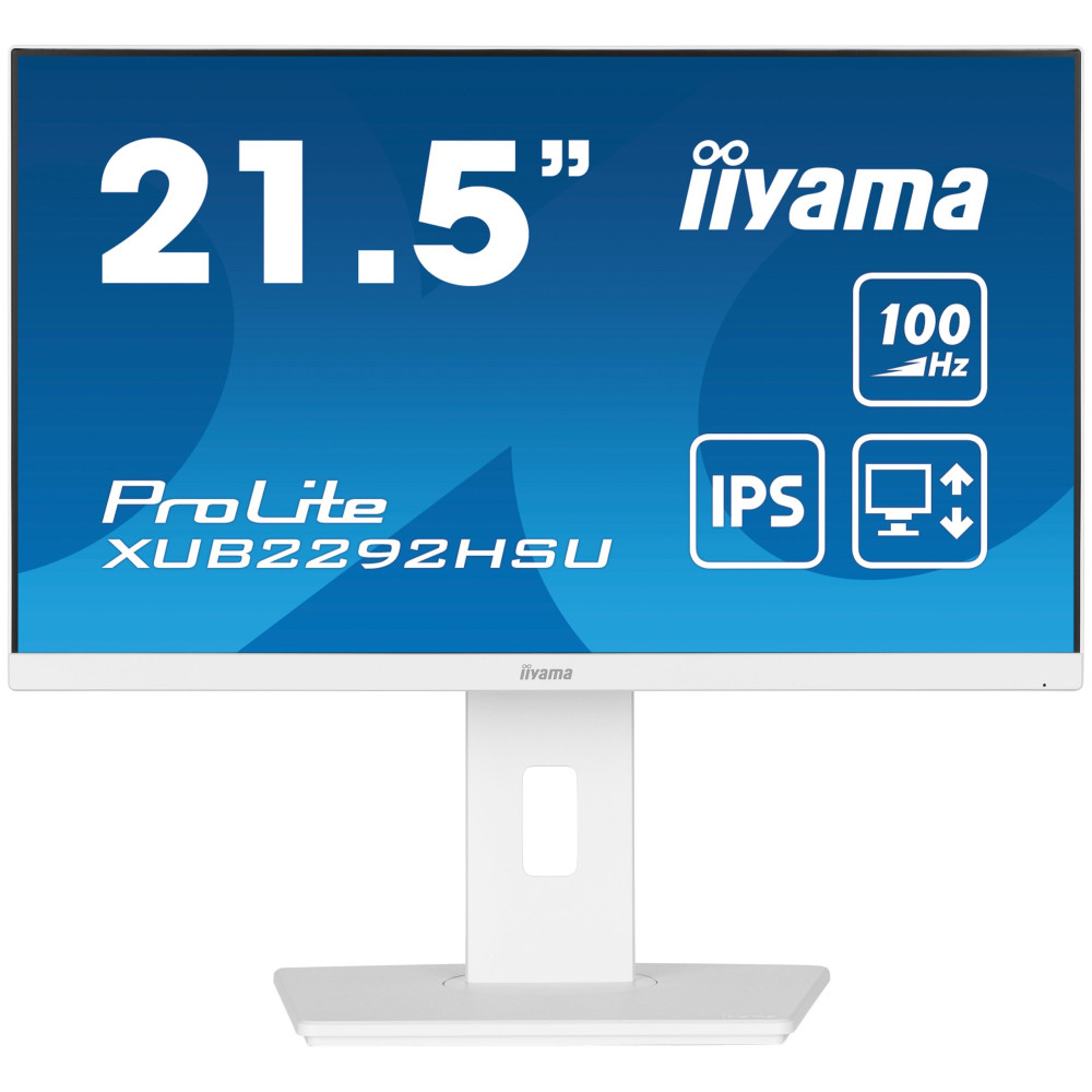 iiyama ProLite XUB2292HSU-W6 - Monitor a LED - 22" (21.5" visualizzabile) - 1920 x 1080 Full HD (1080p) @ 100 Hz - IPS - 250 cd/
