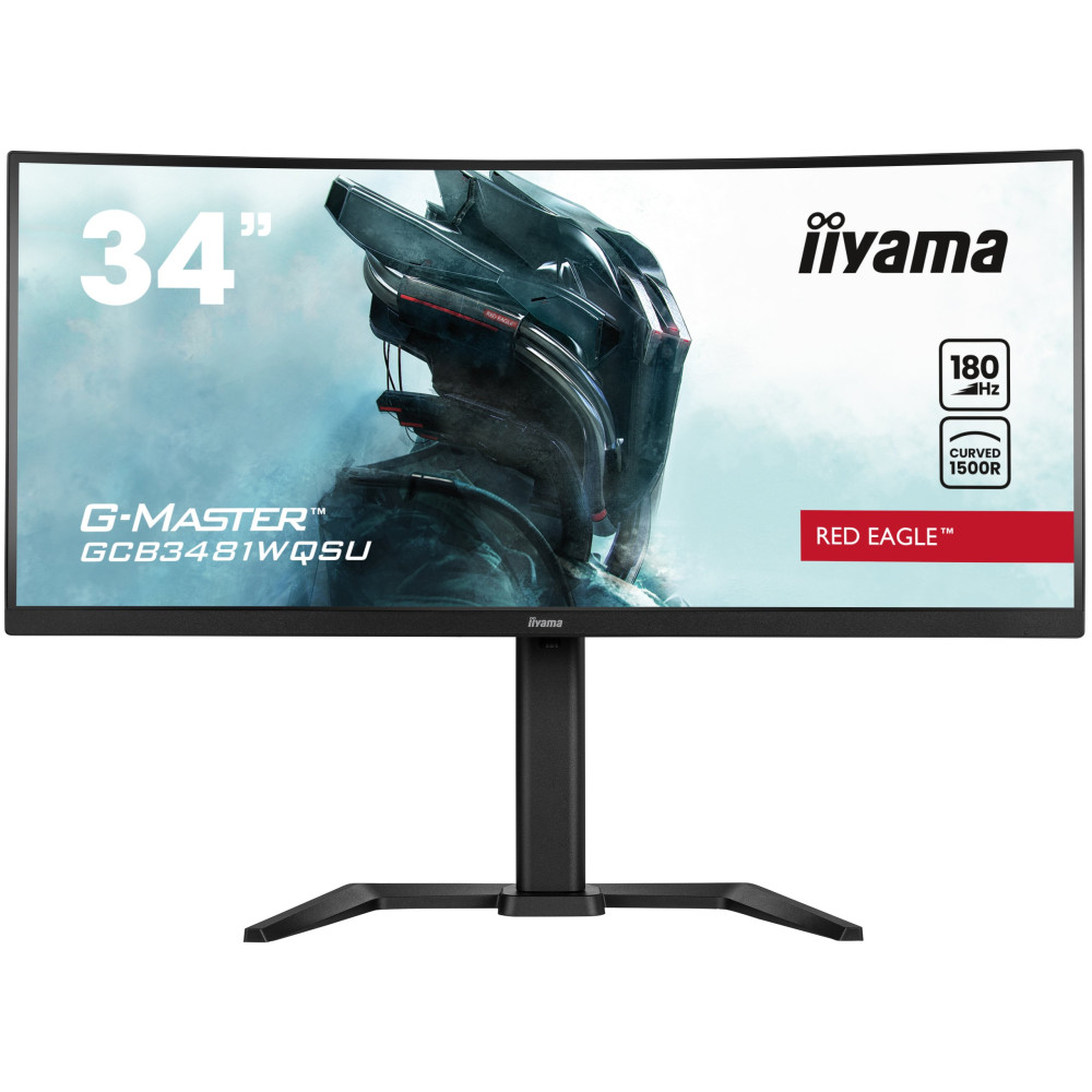 iiyama G-MASTER Red Eagle GCB3481WQSU-B1 - Monitor a LED - gaming - curvato - 34" - 3440 x 1440 UWQHD @ 180 Hz - VA - 500 cd/m² iiyama G-MASTER Red Eagle GCB3481WQSU-B1 - Monitor a LED - gaming - curvato - 34" - 3440 x 1440 UWQHD @ 180 Hz - VA - 500 cd/m²