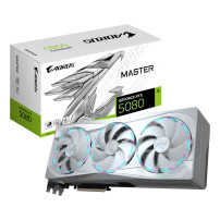 GIGABYTE AORUS GeForce RTX 5080 MASTER ICE 16G Scheda Grafica - 16GB GDDR7, 256 bit, PCI-E 5.0, 2805MHz Core Clock, 3 x DP 2.1a,