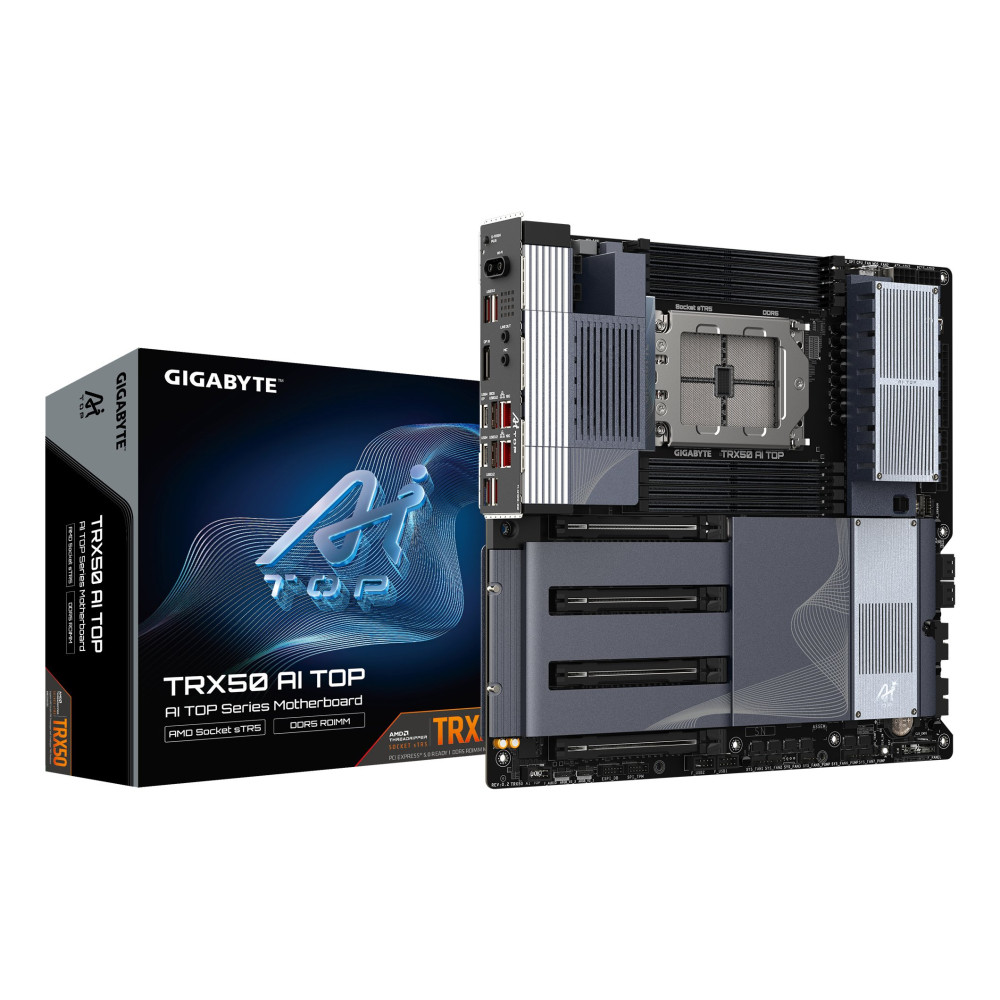 GIGABYTE TRX50 AI TOP-2B Scheda Madre – CPU AMD Ryzen Threadripper PRO 7000, VRM digitale a 16+8+4 fasi, fino a 5200 MHz DDR5, 4