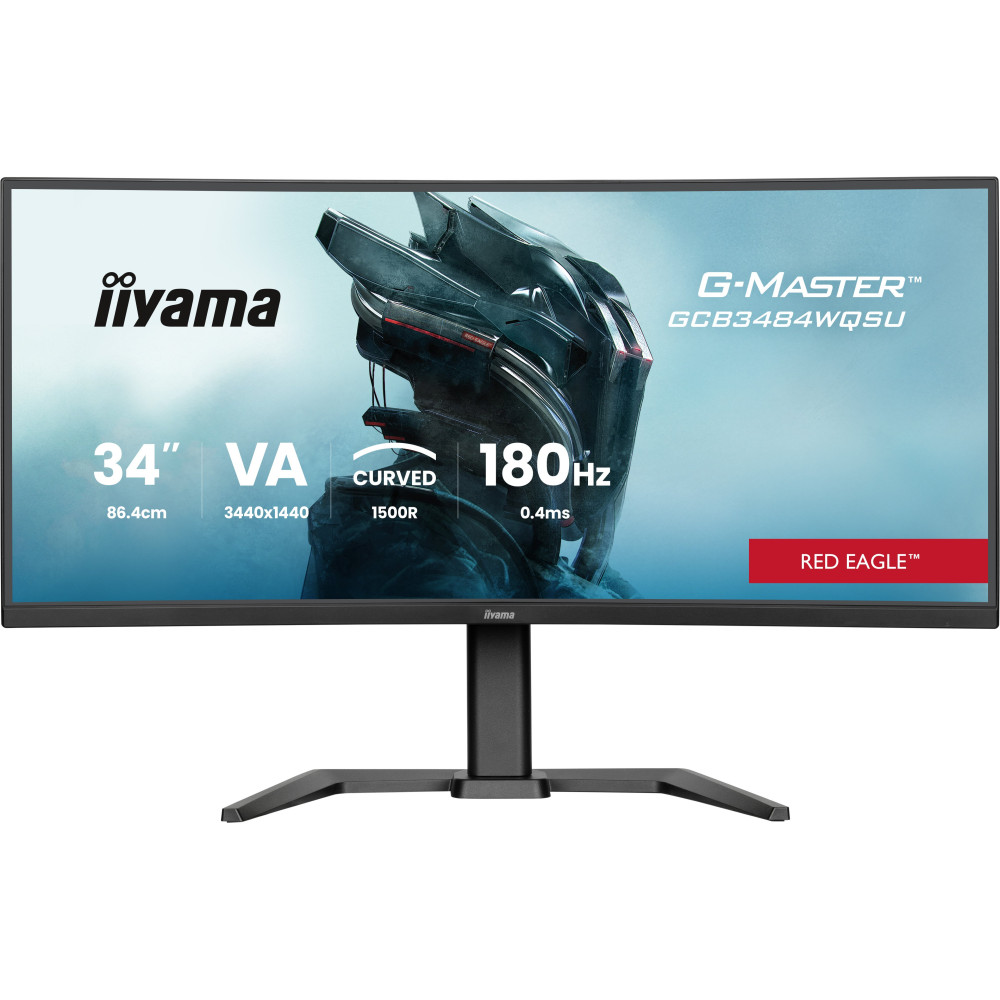 iiyama G-MASTER Red Eagle GCB3484WQSU-B1 - Monitor a LED - gaming - curvato - 34" (31.4" visualizzabile) - 3440 x 1440 UWQHD @ 1 iiyama G-MASTER Red Eagle GCB3484WQSU-B1 - Monitor a LED - gaming - curvato - 34" (31.4" visualizzabile) - 3440 x 1440 UWQHD @ 1