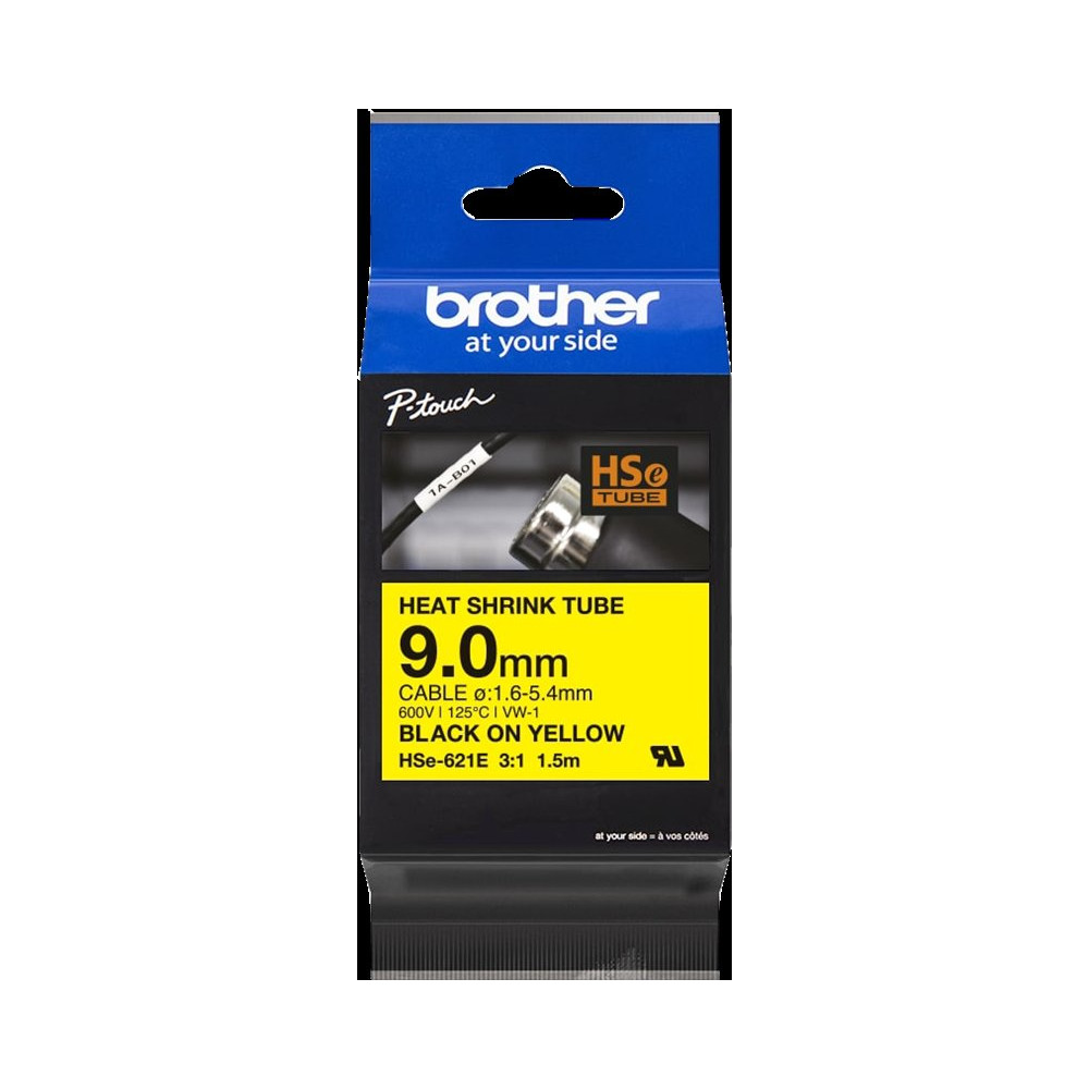 Brother HSe-621E Nastro Nero su giallo